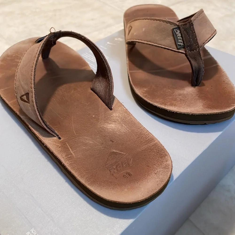 Reef leather smoothy flip flop men’s size 10 - Picture 6 of 11